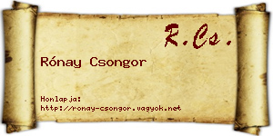 Rónay Csongor névjegykártya